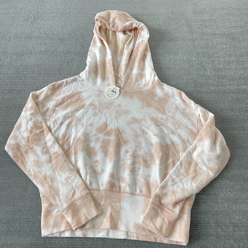 Aerie Offline Hoodie Womens XS Tie Dye Peach Pullover Sweater Soft Lining Cozy